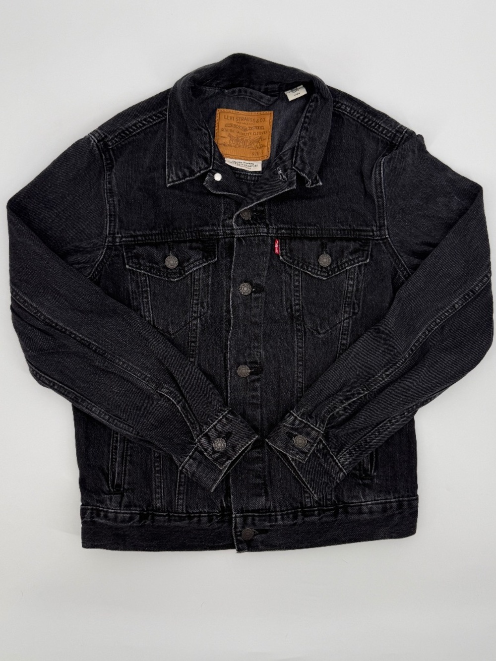 Levi's Trucker Jacket Black Faded Denim Grunge Boyfriend Urban Men S Women M
